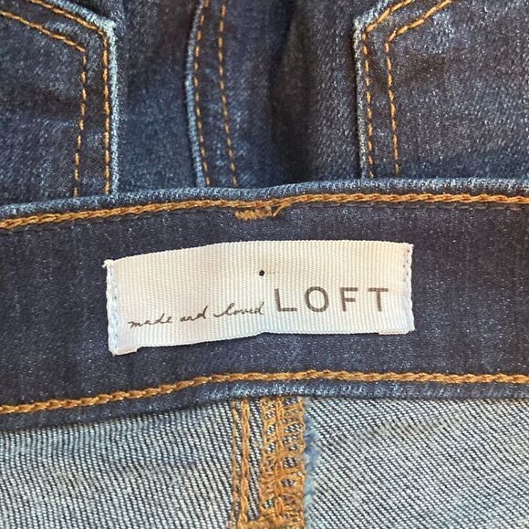 LOFT Dark Wash Skinny High Rise Jeans Size 29 / 8 Petite - Picture 7 of 9